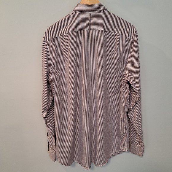 Banana Republic Soft Wash Slim Fit L men's long sleeve striped button down shirt - Picture 4 of 16